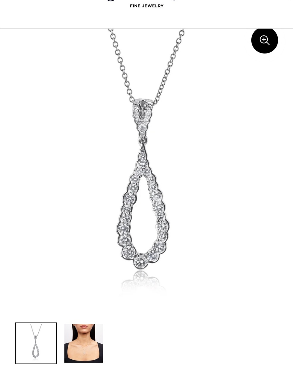 Simon G. Harmoni line Teardrop Diamond Pendant Necklace